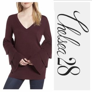 Chelsea28 Tier Bell Sleeve Sweater Cashmere Blend